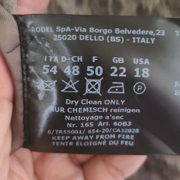 Cinzia Rocca Icon Gray Leopard Slant Pockets Crossover Collar Coat US 18  0 - Picture 3 of 15